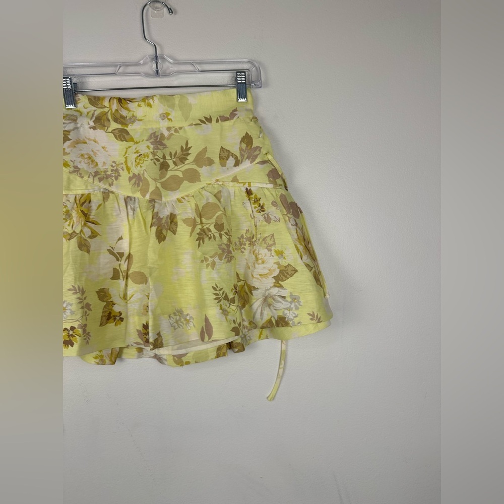 Shona Joy Martina Lace Up‎ Mini Skirt Lemon Lime Women’s Sz 8 NWT - Picture 4 of 12